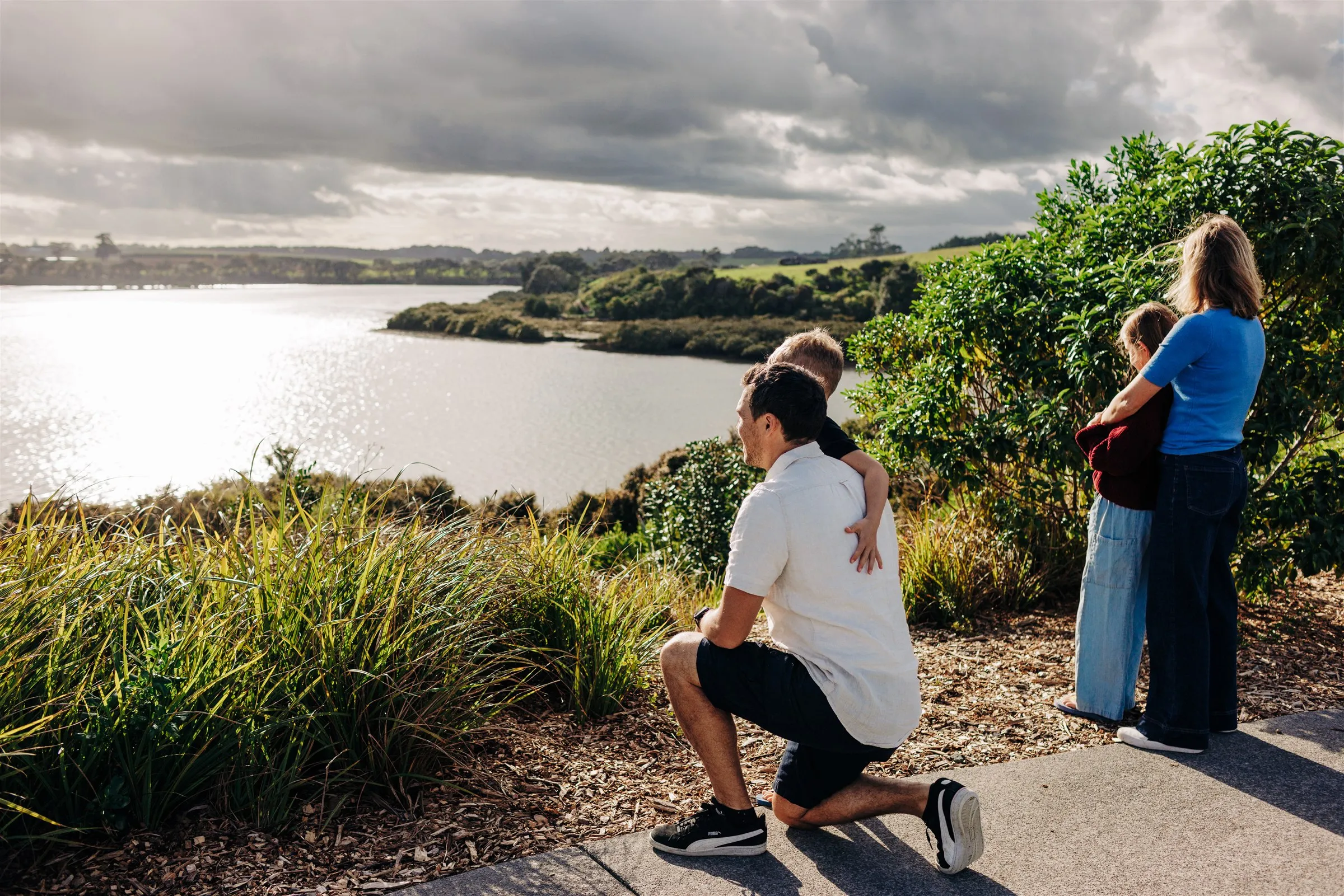 Looking out over the water from the headland at Kahawai Point